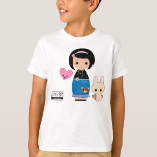 T-shirt La pièce en t des enfants de Kawaii Kokeshi