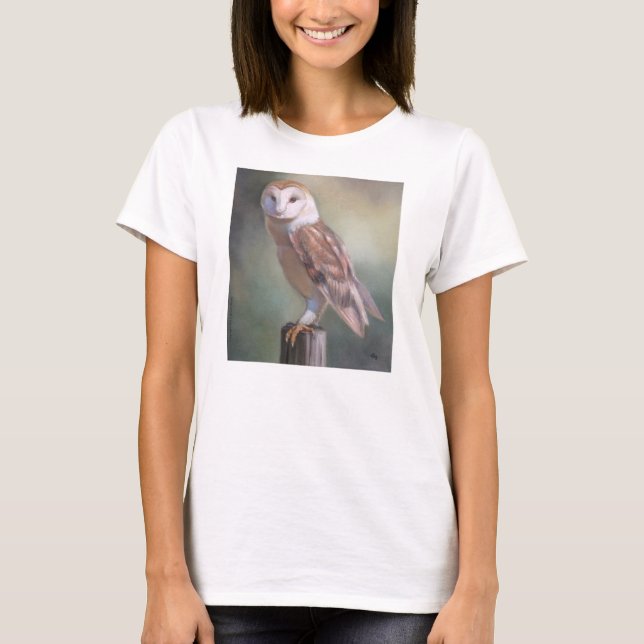T-shirt "La pièce en t des femmes de peinture de hibou de (Devant)