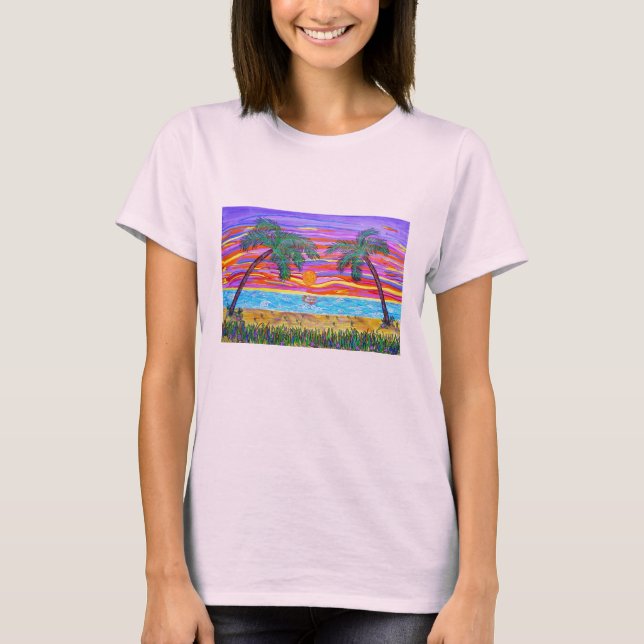 T-shirt La pièce en t des femmes - paradis tropical (Devant)