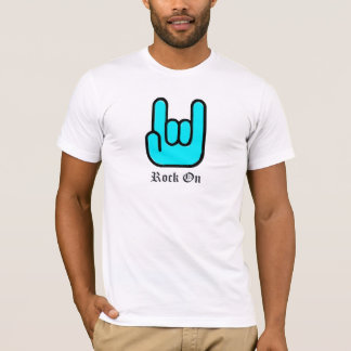 T-shirt La pièce en t des hommes de main de signe de roche
