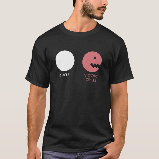 T-shirt La pièce en t foncée des hommes de cercle vicieux (Devant)