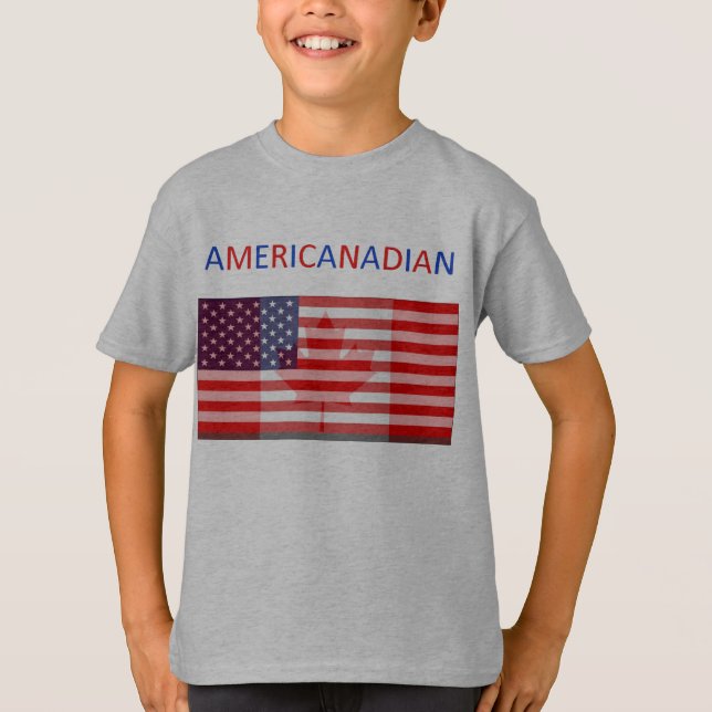 T-shirt La pièce en t grise des enfants d'AMERICANADIAN (Devant)