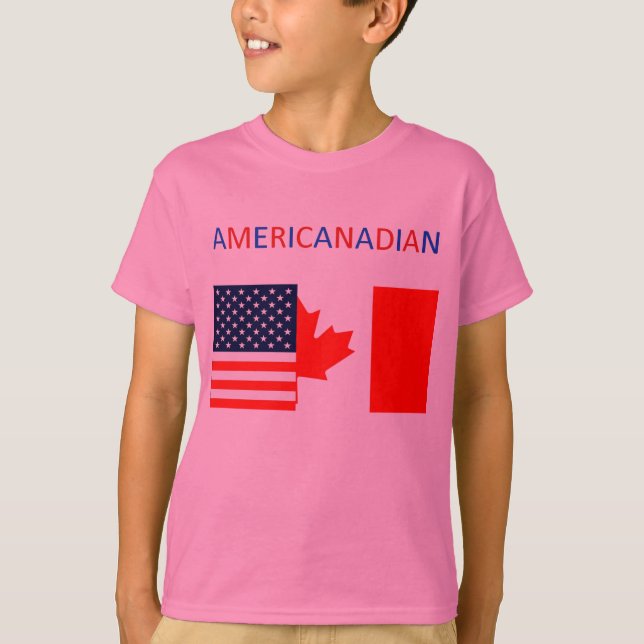 T-shirt La pièce en t rose des filles d'AMERICANADIAN 2 (Devant)