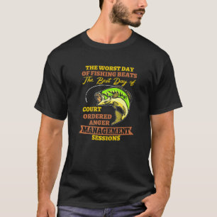 T-shirt La pire journée de pêche bat la tige extérieure or