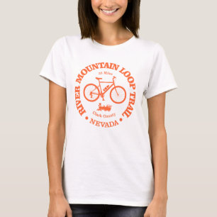 T-shirt La piste de boucles de la rivière Mountain (cyclis