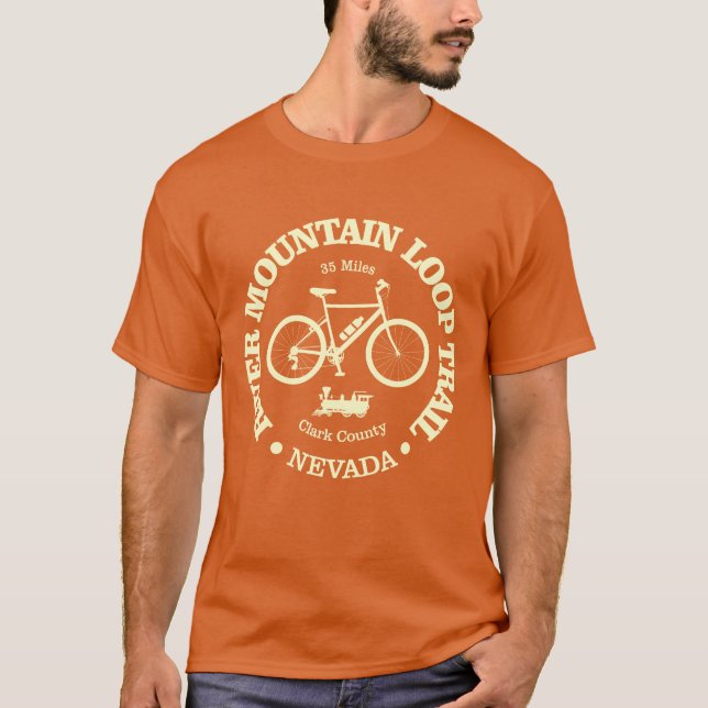 T-shirt La piste de boucles de la rivière Mountain (cyclis (Devant)