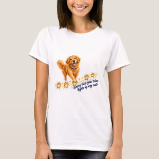 T-shirt La piste magique des empreintes de Golden Retrieve