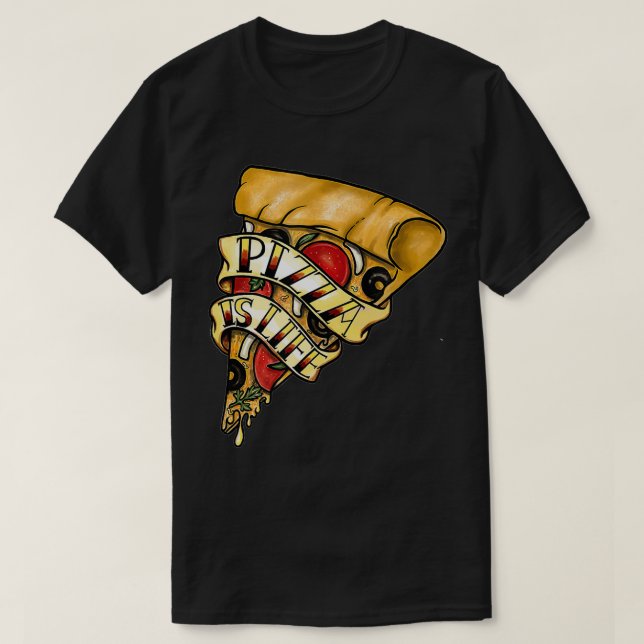 T-shirt La Pizza Est Le Fromage Vie Lover Footy (Design devant)