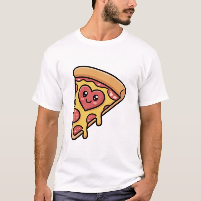 T-shirt La pizza est ma chemise Saint-Valentin (Devant)