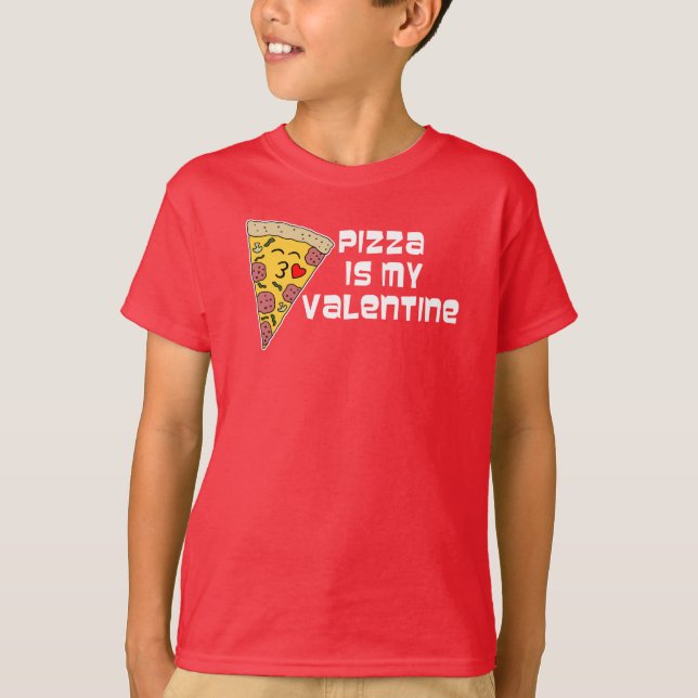 T-shirt La Pizza Est Ma Pizza De Caricature Valentine (Devant)