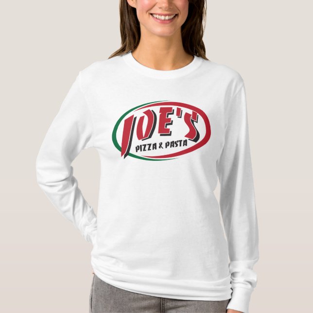 T-shirt La pizza et les pâtes de Joe (Devant)
