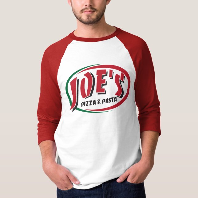 T-shirt La pizza et les pâtes de Joe (Devant)