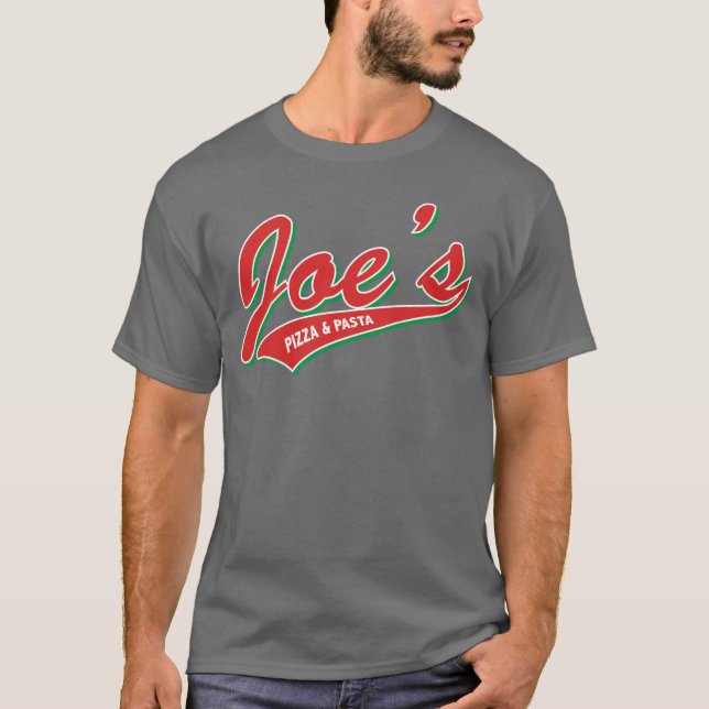 T-shirt La pizza et les pâtes de Joe (Devant)