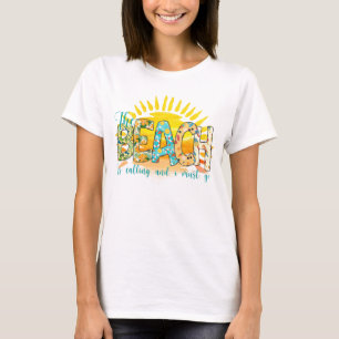 T-shirt La Plage Appelle   Coucher de soleil