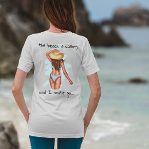 T-shirt La plage appelle et je dois y aller Femme Bikini
