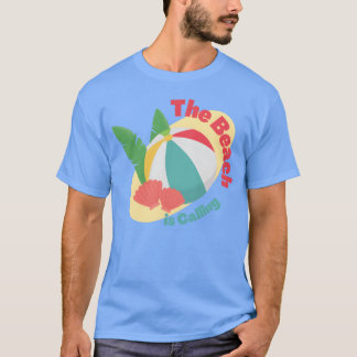 T-shirt La plage appelle le garçon qui dit volleyball spor