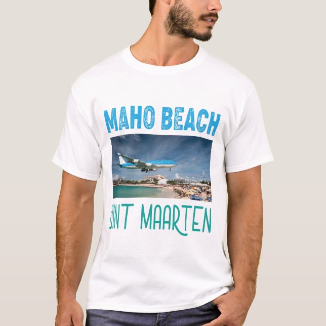 T-shirt La plage de Maho, à Sint Maarten (Devant)