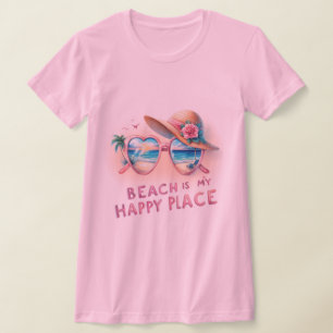 T-shirt La plage est mon endroit heureux