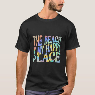 T-shirt La plage est mon endroit heureux Fun été plage