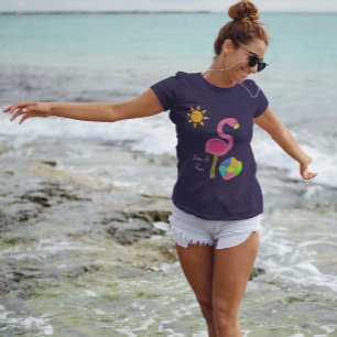 T-shirt La plage rose de Flamant rose couvrent