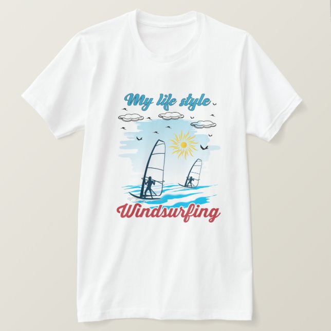 T-shirt La planche à voile est mon style de vie (Design devant)