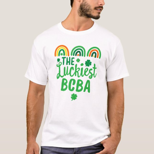 T-shirt La plus chanceuse BCBA RBT St. Patrick's Day Lucky (Devant)