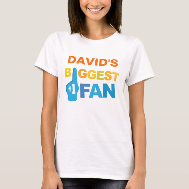 T-shirt La plus grande fan personnalisée folâtre la main (Devant)