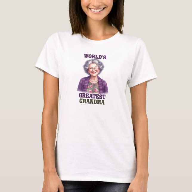 T-shirt La plus grande grand-mère heureuse du monde (Devant)