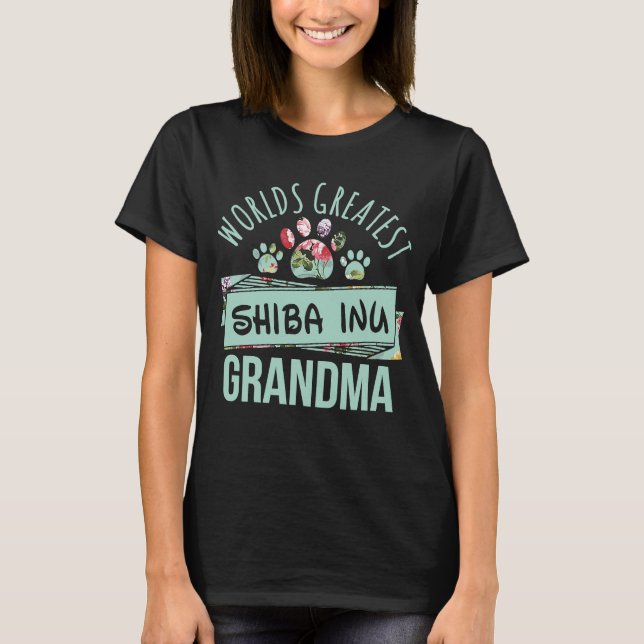 T-shirt La plus grande grand Shiba Inu Grand-mère du monde (Devant)