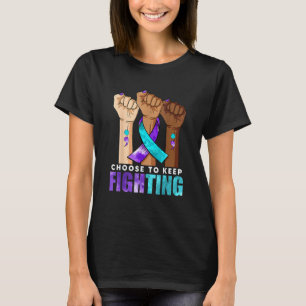 T-shirt La Poing À La Main Choisir De Continuer À Combattr