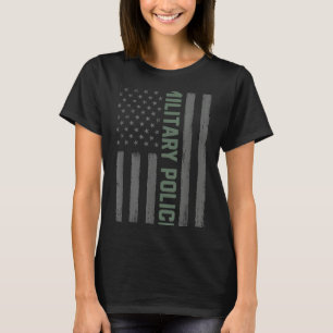 T-shirt La Police Militaire Serre Le Drapeau Américain _ F