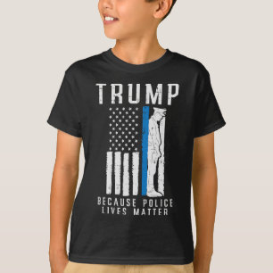 T-shirt La Police Vit Problème Pro Trump Thin Blue Line Us
