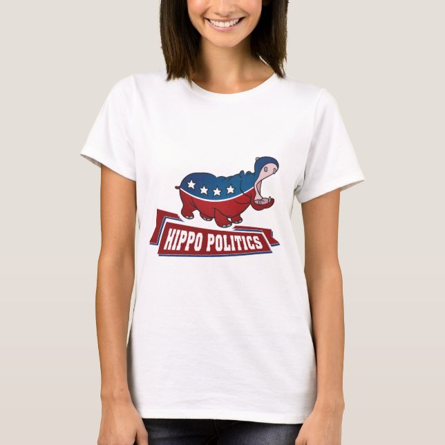 T-shirt La politique d'hippopotame (Devant)