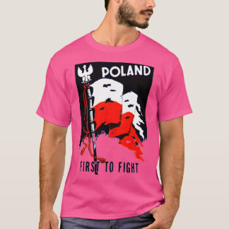 T-shirt La Pologne 2ème guerre mondiale d'abord à combattr