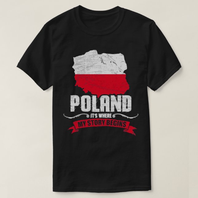 T-shirt La Pologne c'est là que commence mon histoire (Design devant)