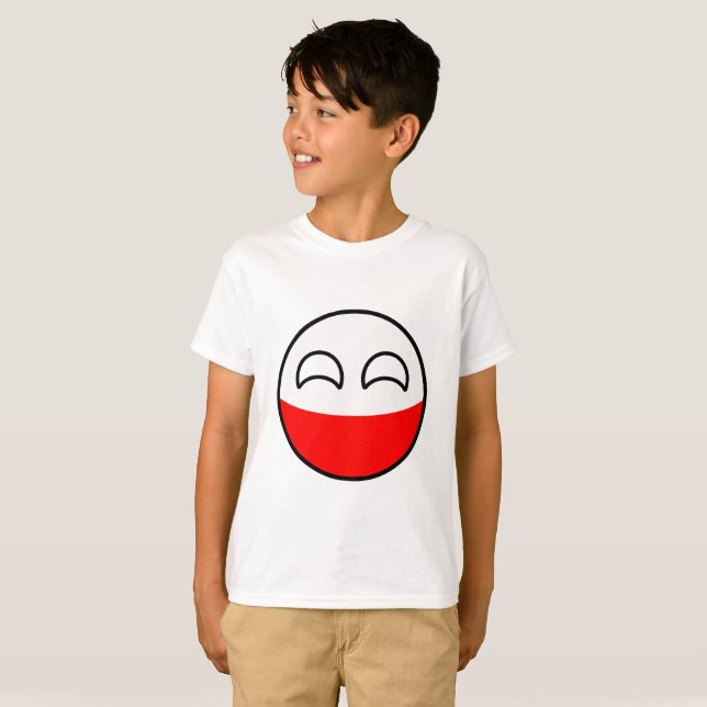 T-shirt La Pologne Geeky tendante drôle Countryball (Devant entier)