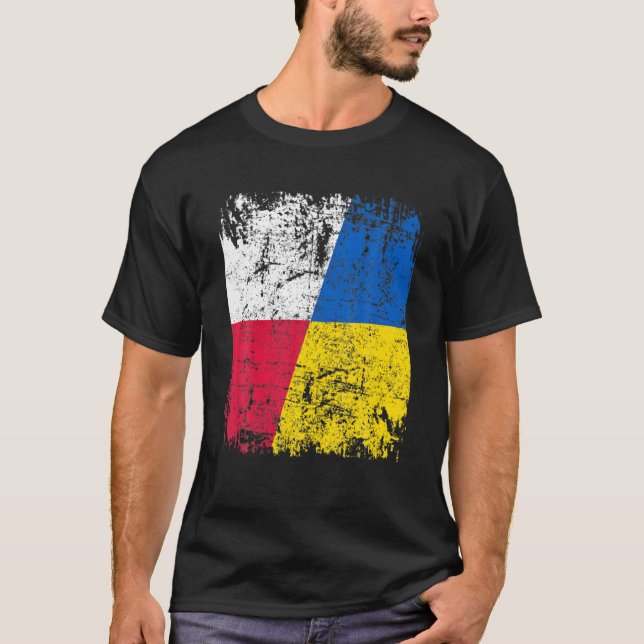 T-shirt La Pologne Reste Avec L'Ukraine Polonaise Ukraine  (Devant)