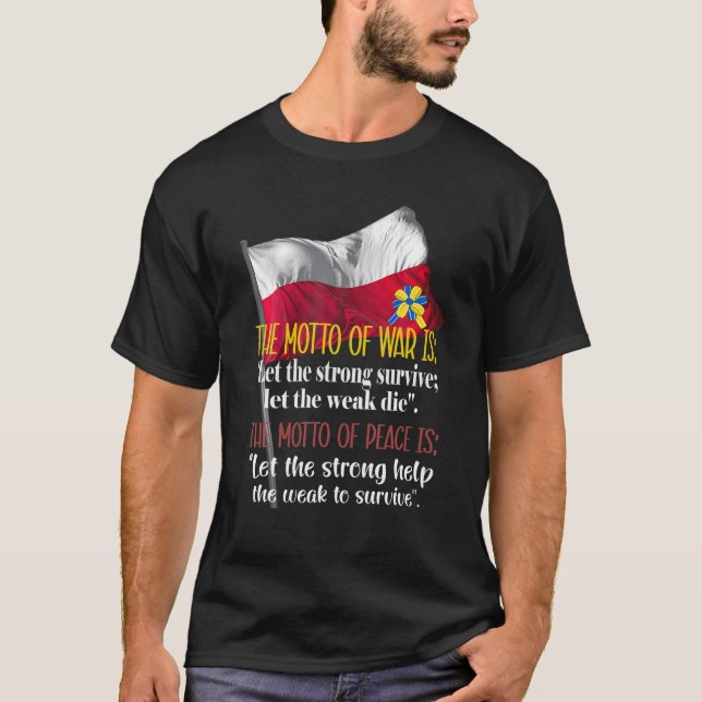 T-shirt La Pologne Reste Avec L'Ukraine Polonaise Ukrainie (Devant)