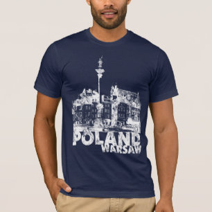 T-shirt La Pologne Varsovie sur l'obscurité