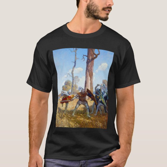 T-shirt La pose de sir Lamorak, vers 1922 par N.C. Wyeth (Devant)