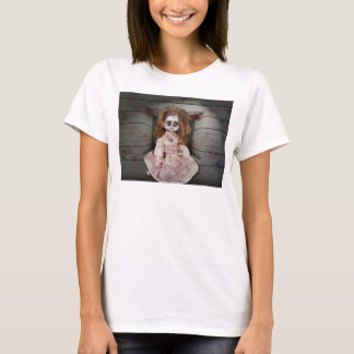 T-shirt La poupée en porcelaine hantée vintage de Slippery