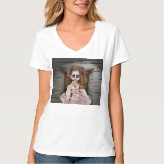 T-shirt La poupée en porcelaine hantée vintage de Slippery
