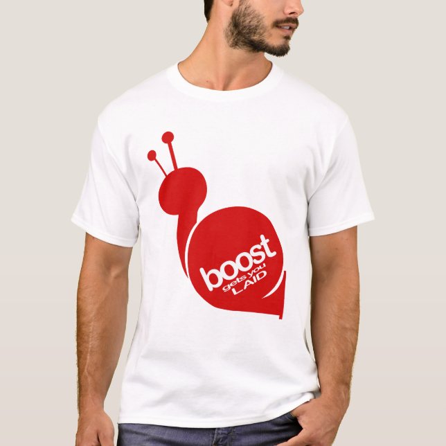 T-shirt La poussée vous obtient étendus - escargot rouge (Devant)