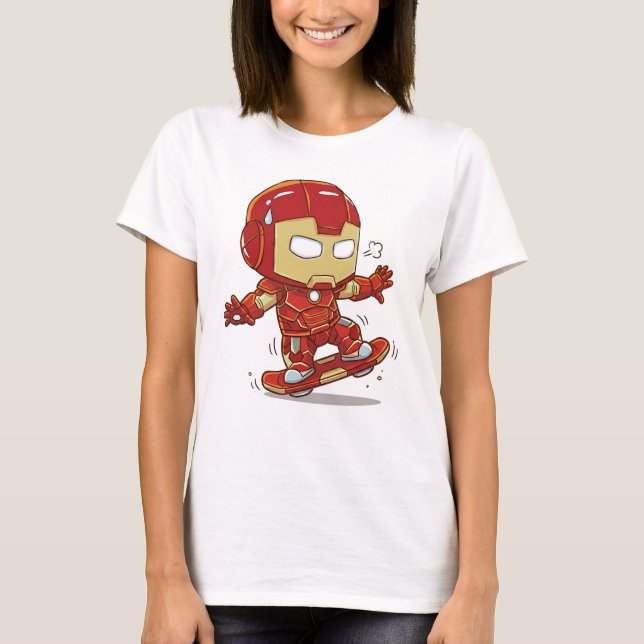 T-shirt La première leçon de Tony sur skateboard (Devant)