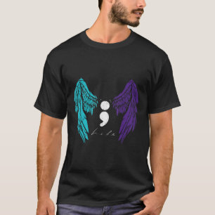 T-shirt La prévention du suicide Life Semicolon & Angel Wi