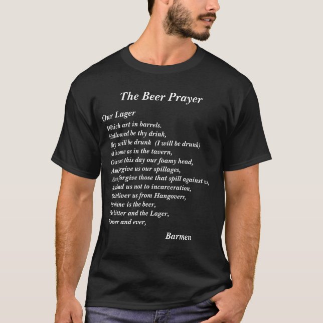 T-shirt La prière de bière (Devant)