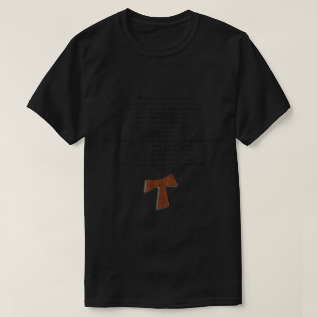 T-shirt La prière de saint François et de la Croix de Tau (Design devant)