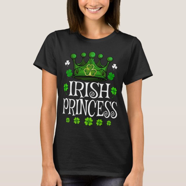 T-shirt La princesse irlandaise St Patrick's Day Shamrock  (Devant)