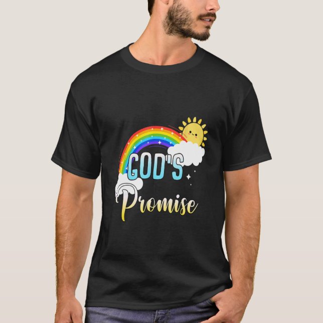 T-shirt La promesse de Dieu une religion chrétienne arc-en (Devant)