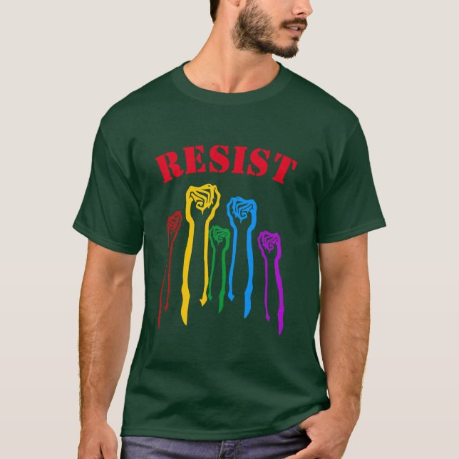 T-shirt La protestation de gay pride de poings (Devant)